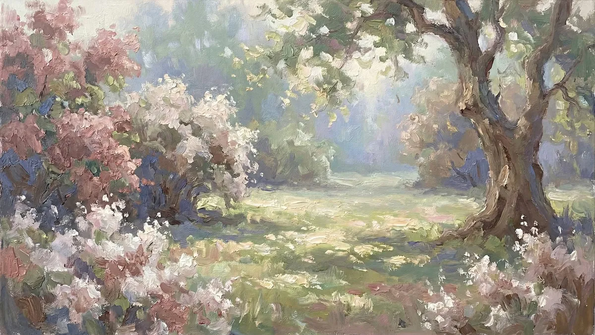 Enchanted Spring Forest shown on your frame