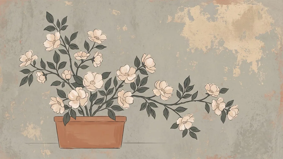Terracotta Blossom Still Life shown on your frame