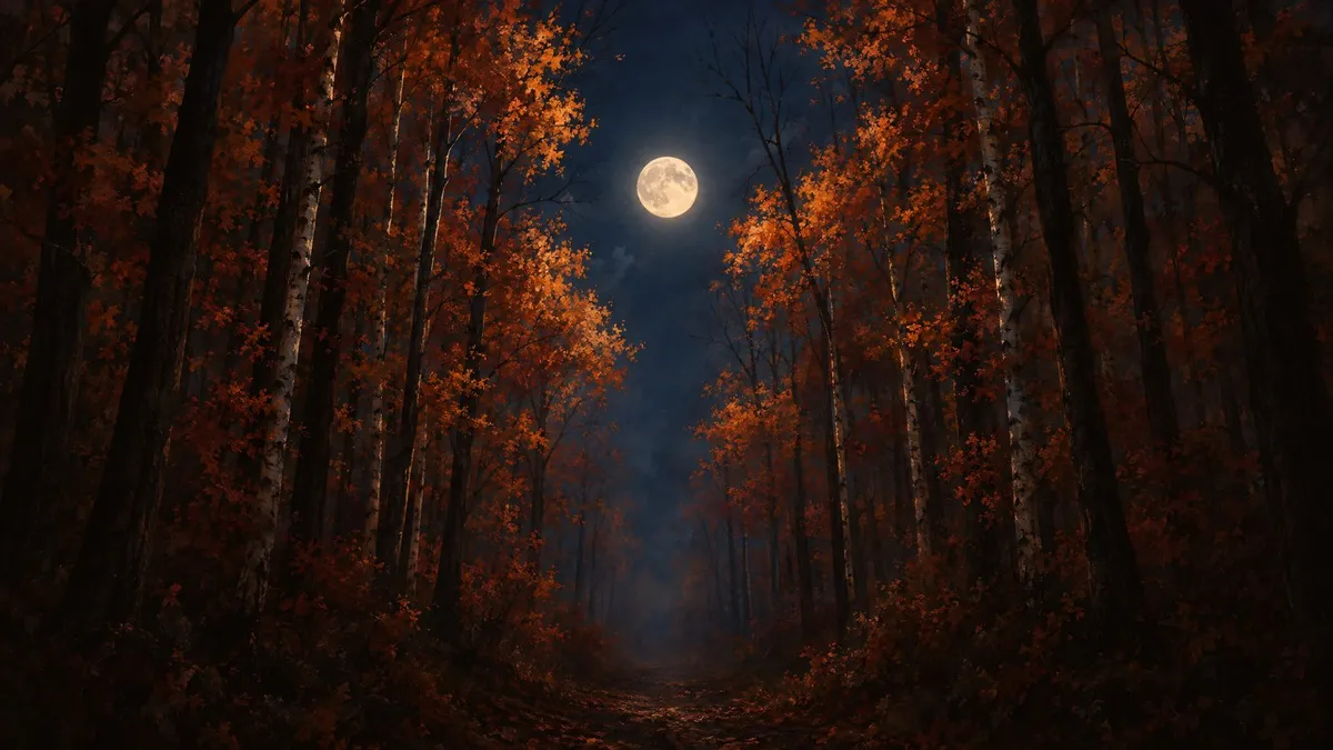 Birch Wood Harvest Moon shown on your frame