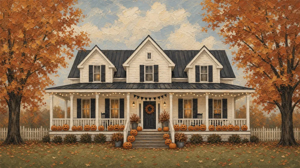 Halloween Farmhouse Autumn shown on your frame