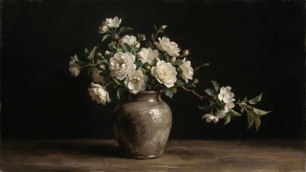 Moody Floral Still Life shown on your frame