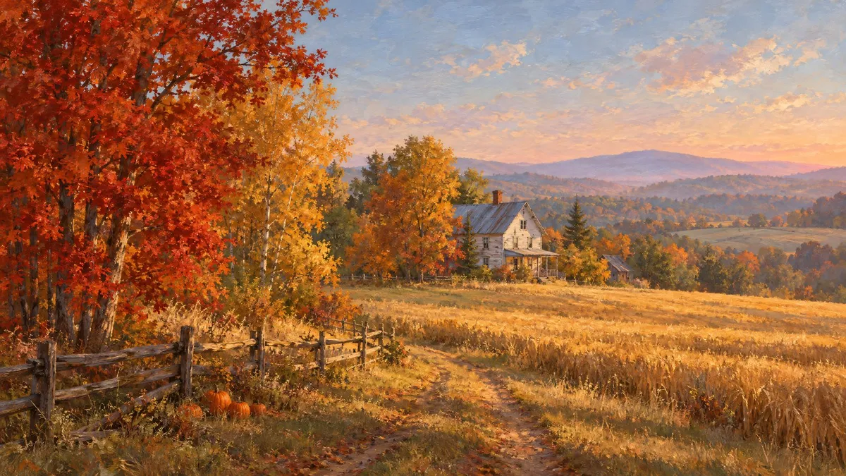 Autumn Farmhouse Harvest shown on your frame