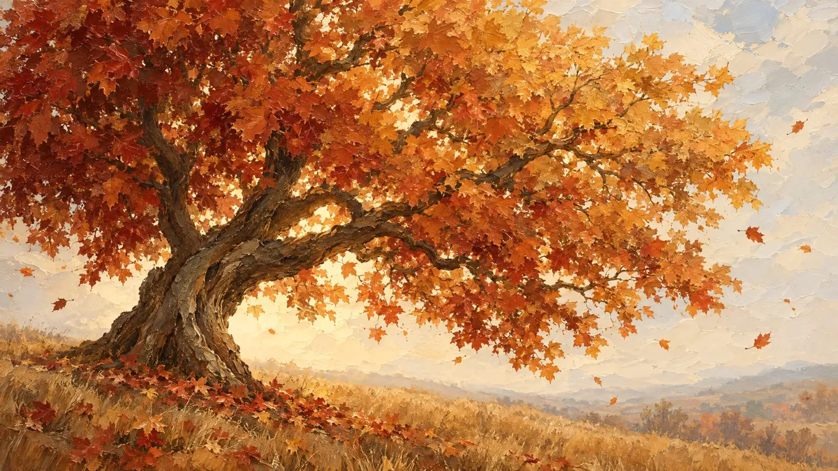 Autumn Oak Impasto shown on your frame