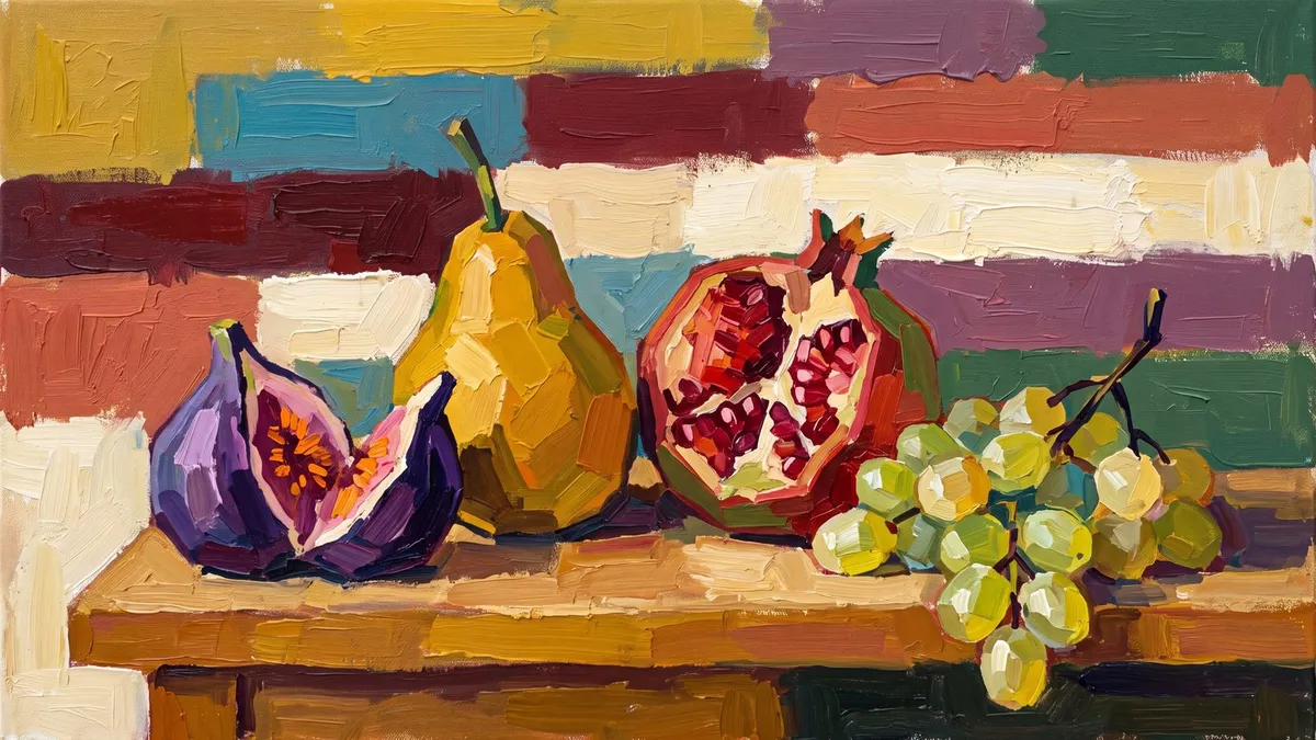 Bold Autumn Fruit Still Life shown on your frame
