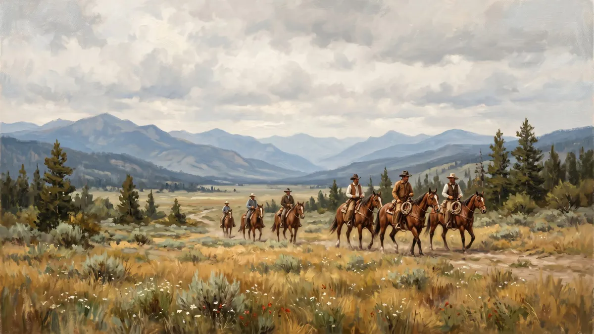 Cowboys in Mountain Valley shown on your frame