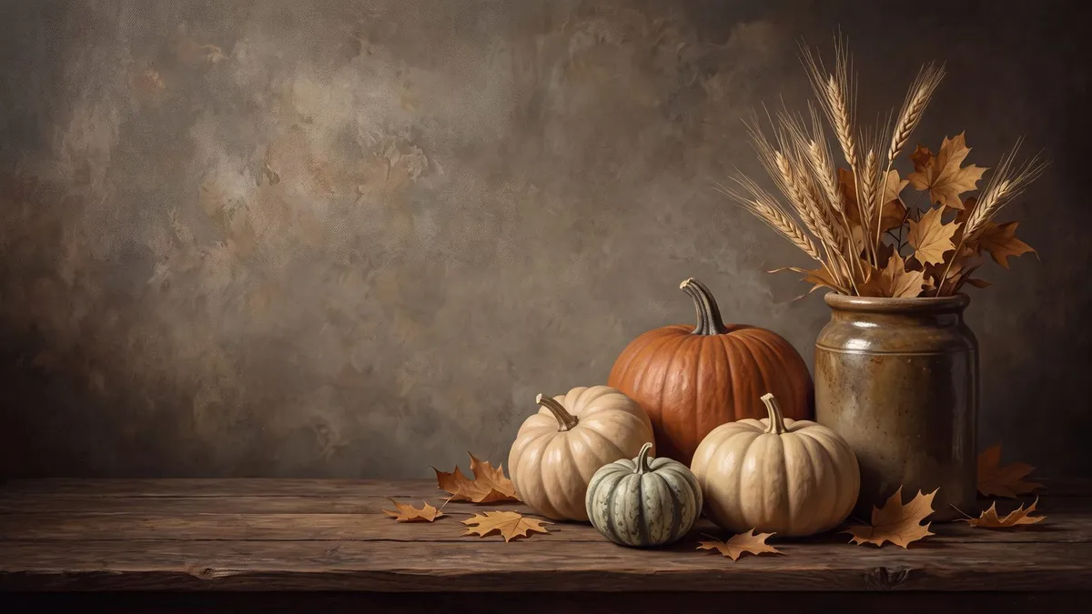 Harvest Pumpkin Still Life shown on your frame