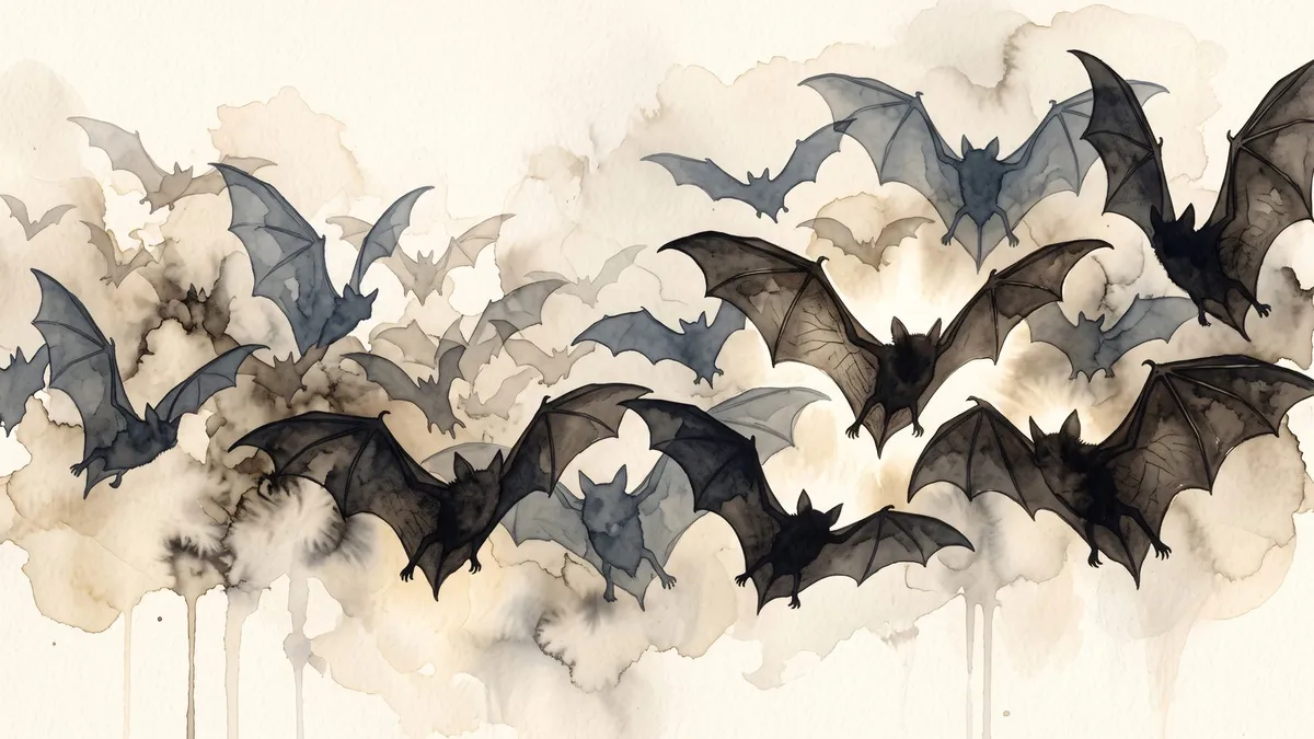 Bats Spooky Flying Swarm shown on your frame