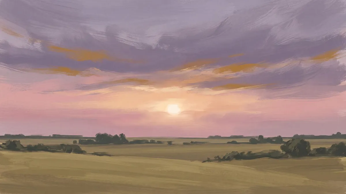 Countryside Sunset Sky shown on your frame