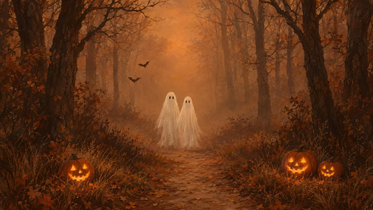 Spooky Forest Ghosts shown on your frame