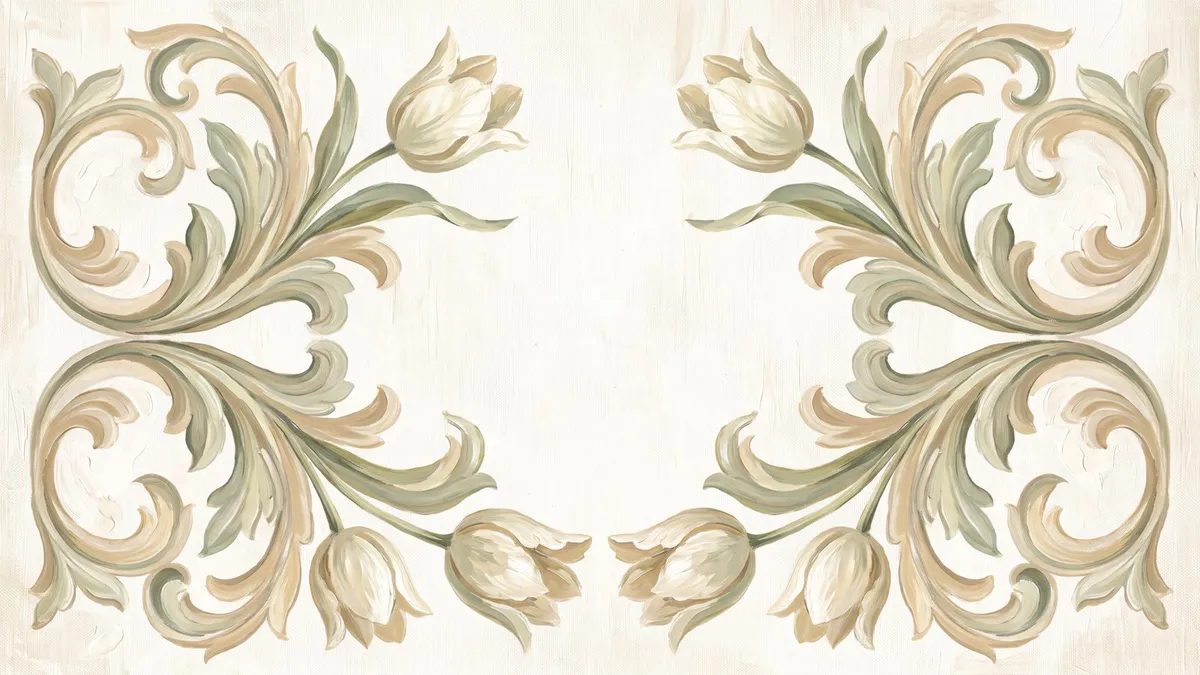 Vintage Botanical Scrollwork shown on your frame