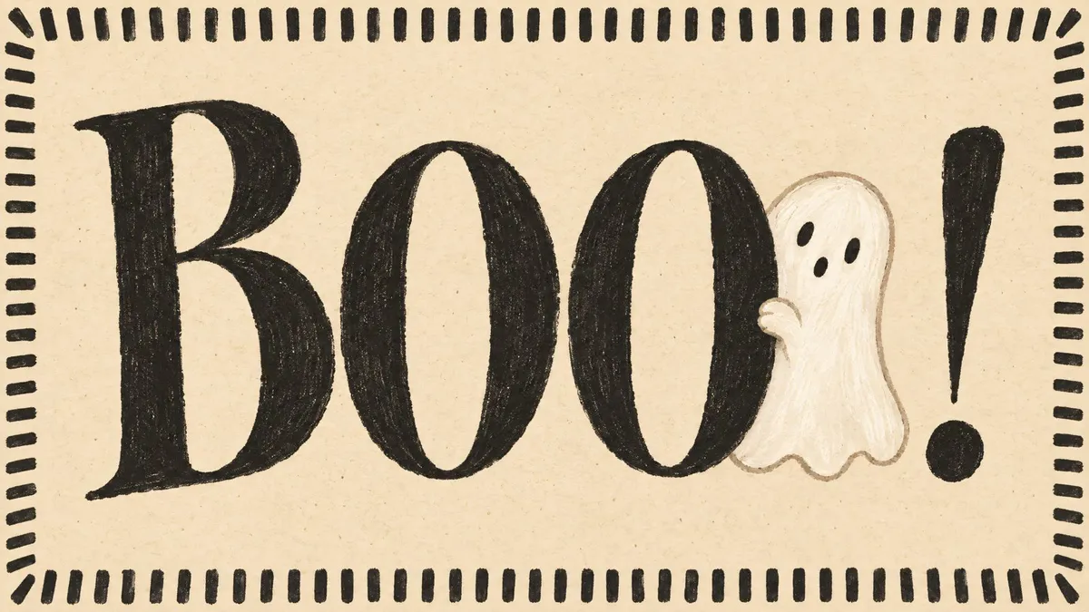 Boo Ghost Striped Border shown on your frame