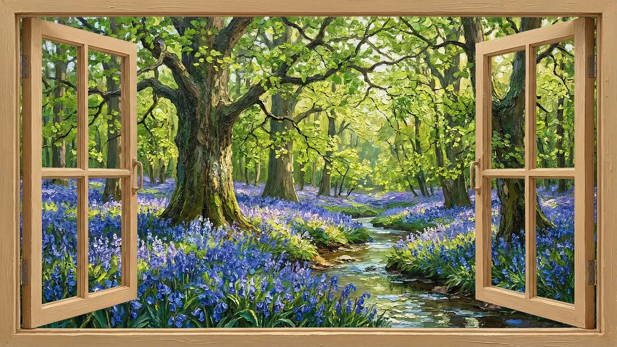 Spring Forest Window shown on your frame