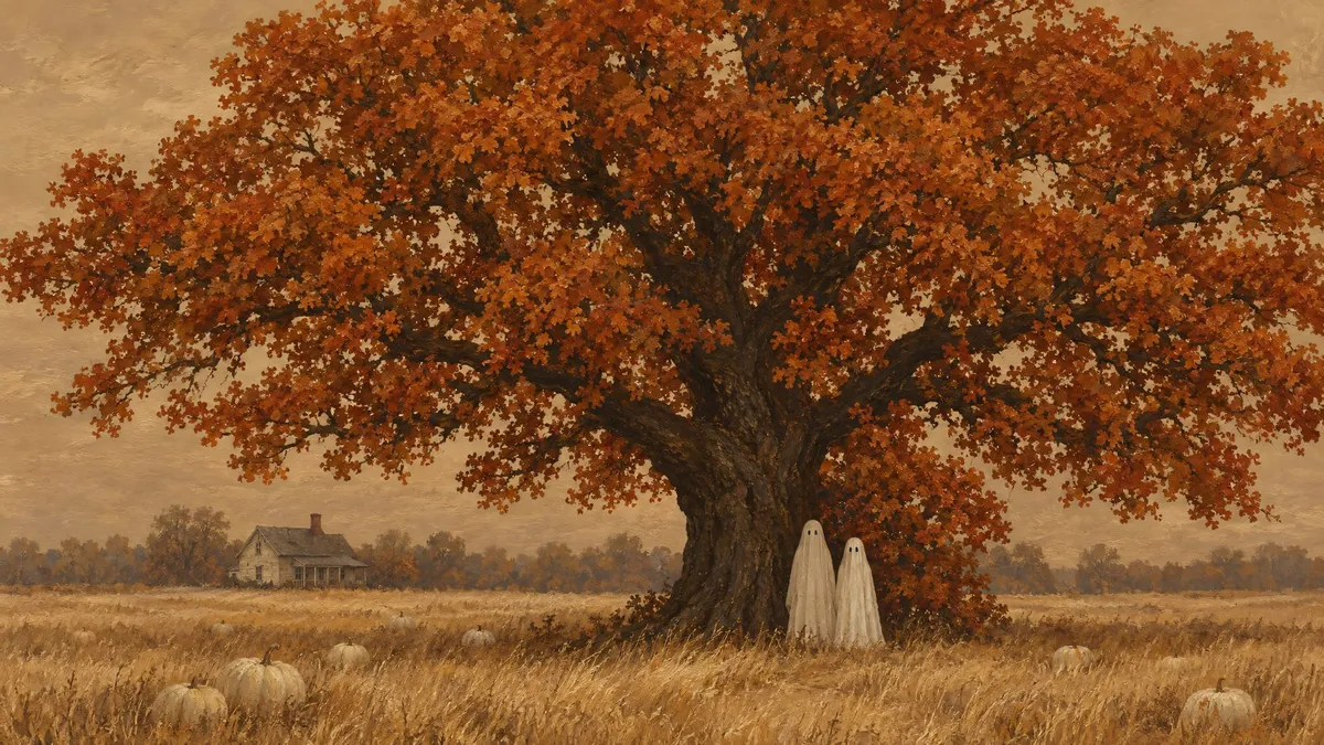 Ghosts Under Autumn Oak shown on your frame