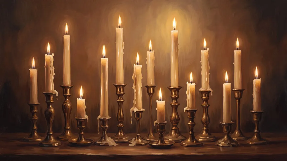 Glowing Candlestick Still Life shown on your frame