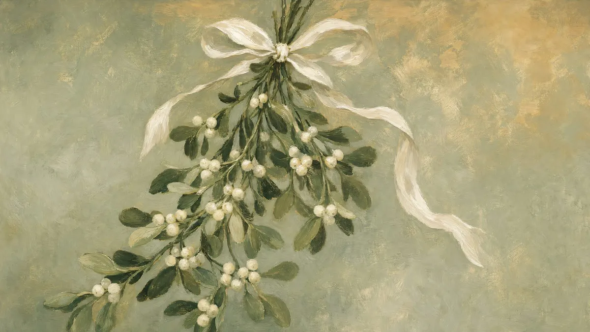 White Mistletoe Bouquet shown on your frame