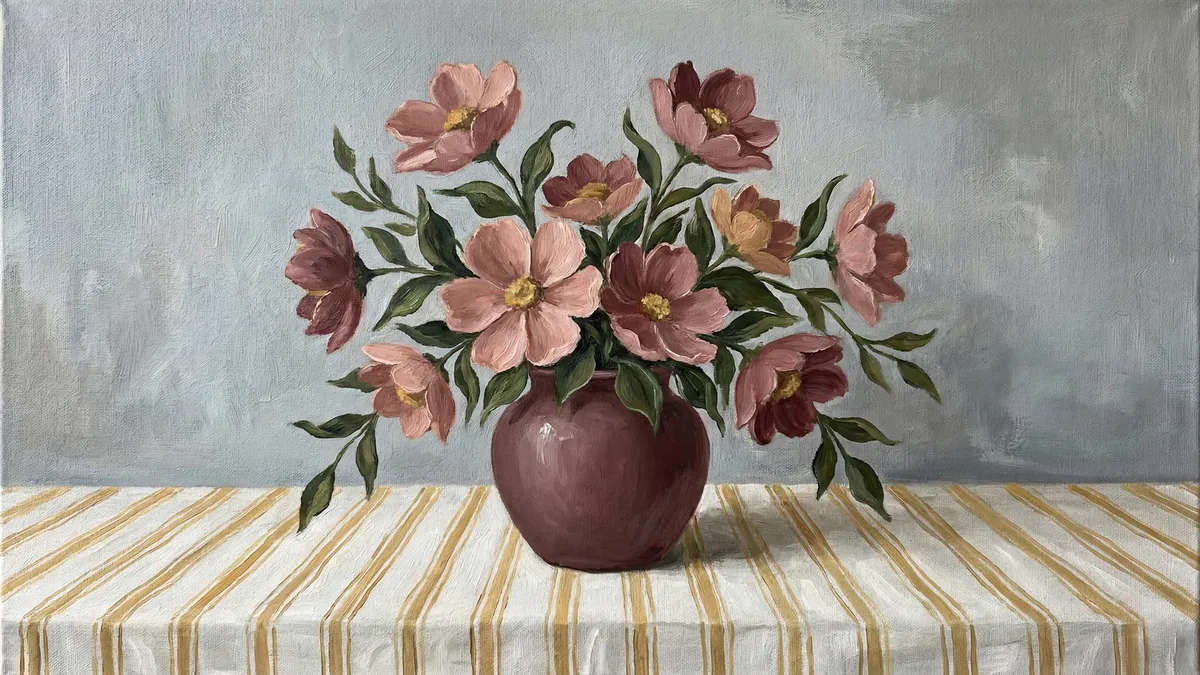 Floral Vintage Pink Peony shown on your frame