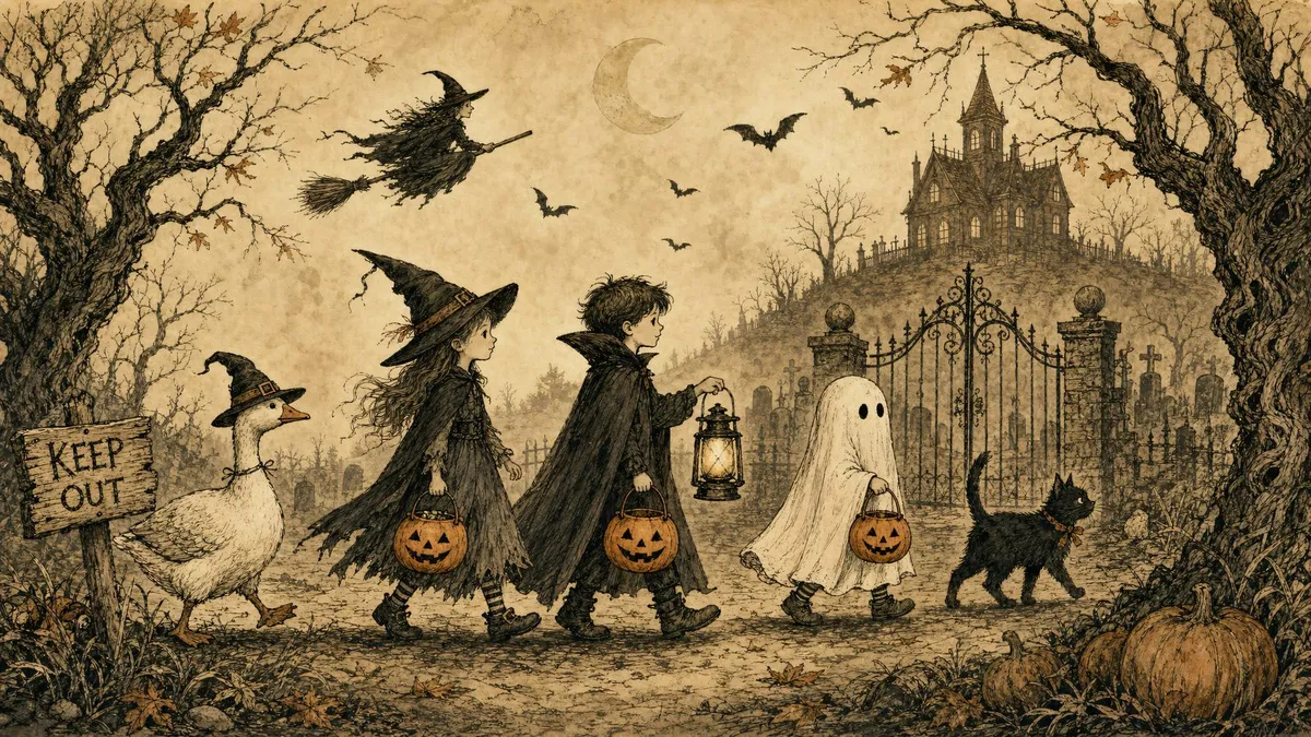 Vintage Trick Or Treat Parade shown on your frame