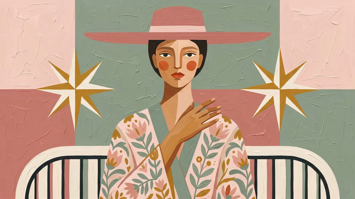 Modern Folk Portrait shown on your frame