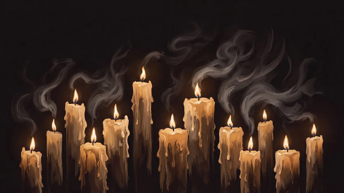 Moody Candle Flame Smoke shown on your frame