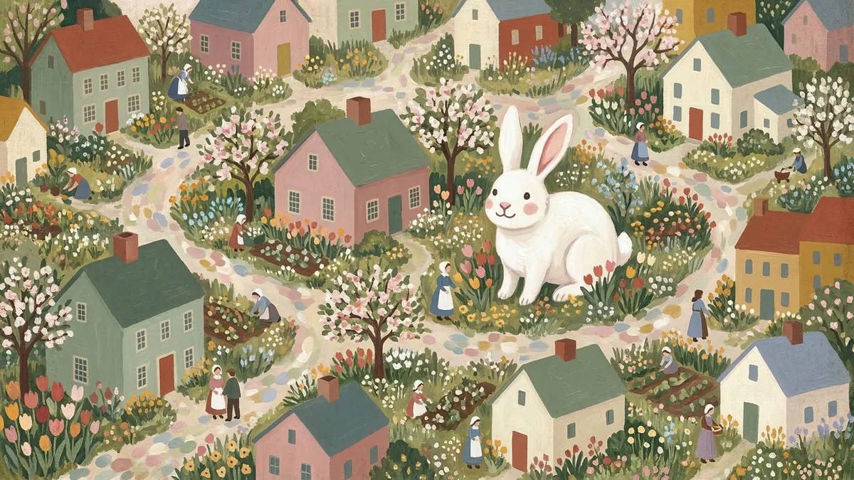 Giant White Rabbit Folk Village shown on your frame
