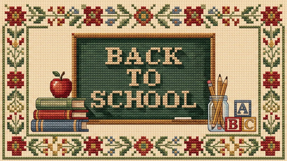 Back To School Sampler shown on your frame