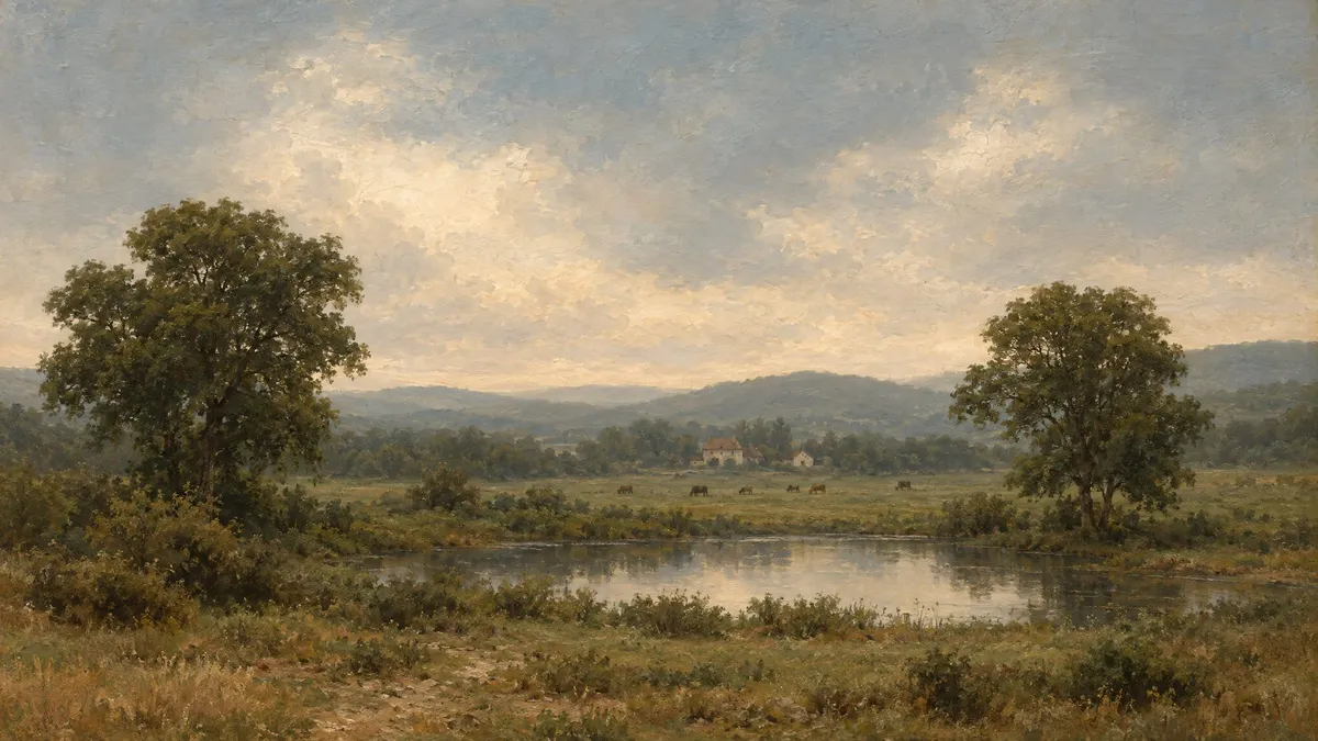 Moody Pastoral Landscape shown on your frame