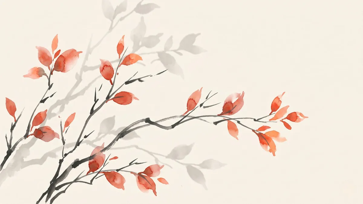 Minimalist Watercolor Branch shown on your frame