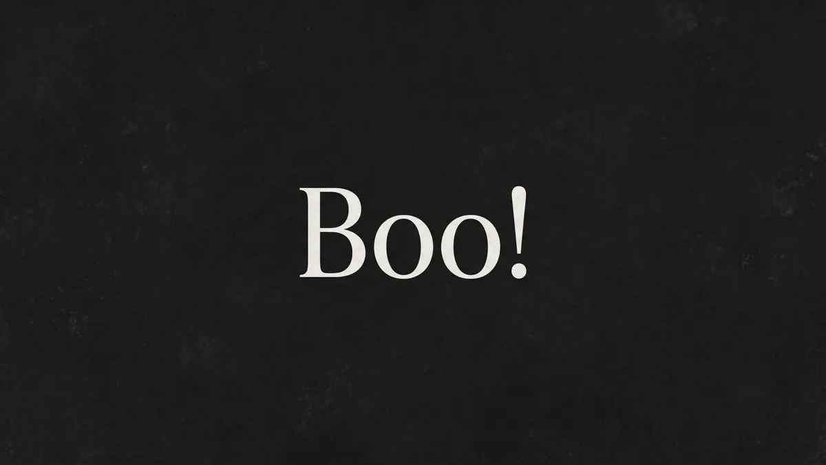 Minimalist Boo Typography Sign shown on your frame