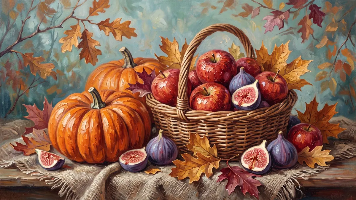 Pumpkin Fig Apple Harvest shown on your frame