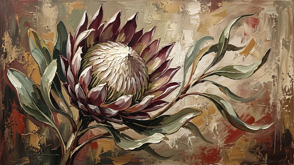 Moody Protea Bloom shown on your frame