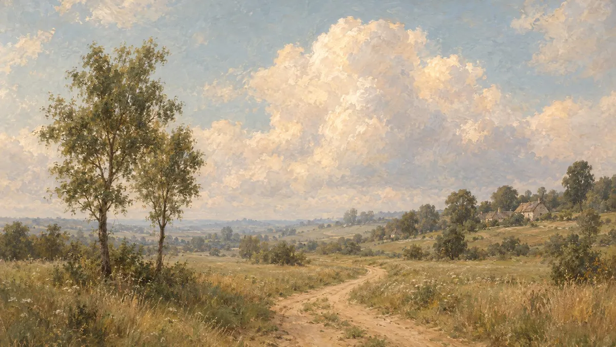 English Countryside Landscape shown on your frame