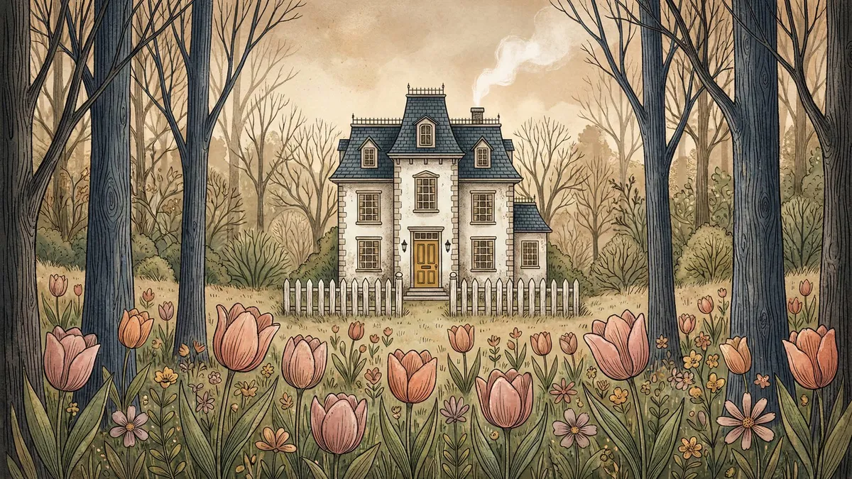 Vintage Tulip Field Cottagecore shown on your frame