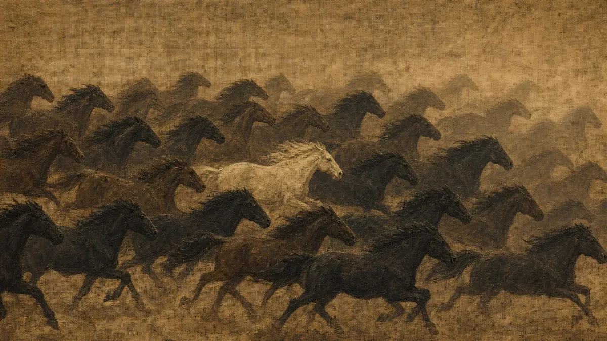 Antique Wild Horse Herd shown on your frame