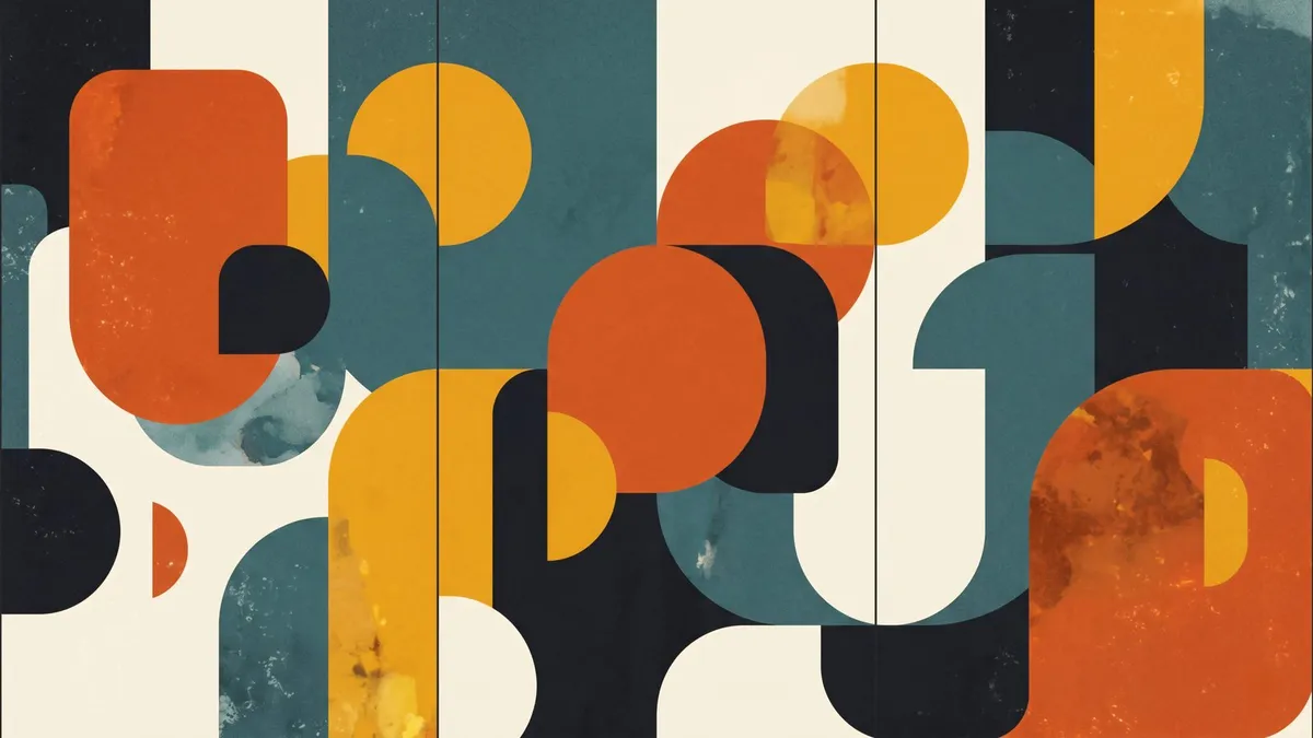 Bauhaus Retro Shapes shown on your frame