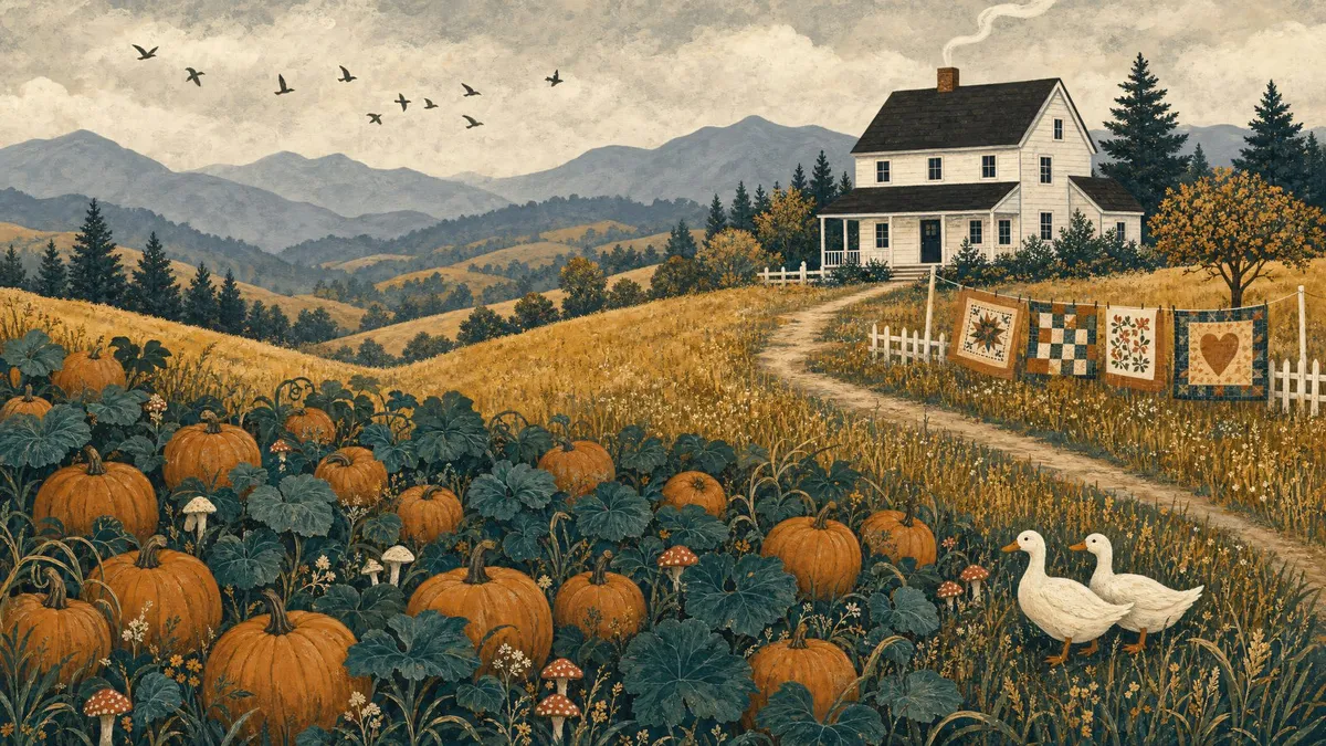 Farmhouse Pumpkin Patch shown on your frame