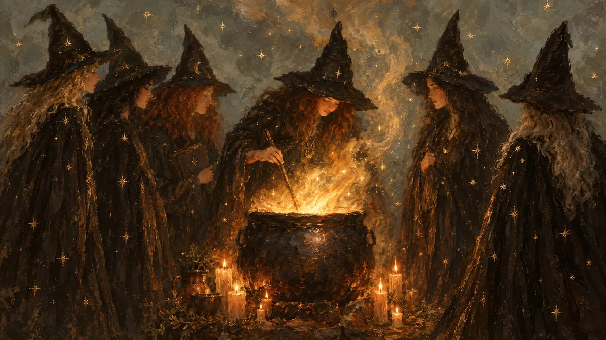 Witches Cauldron Ritual shown on your frame