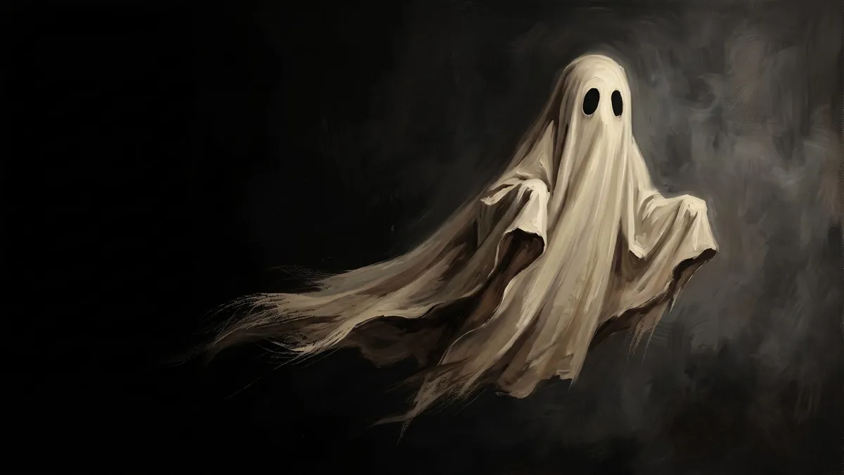Floating Sheet Ghost Gothic shown on your frame