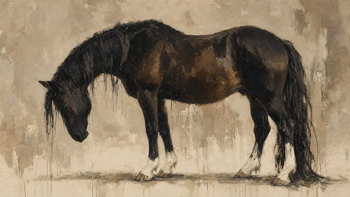 Dark Bay Horse Portrait shown on your frame