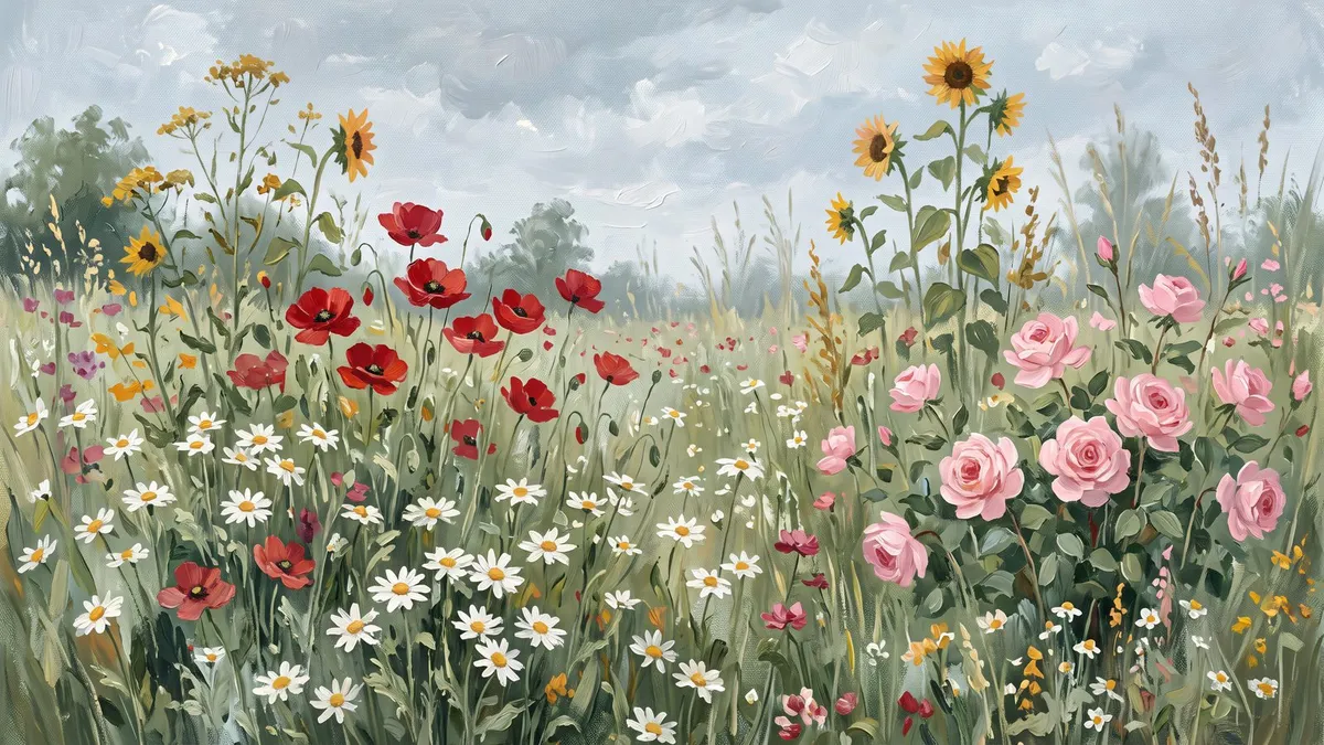 Wildflower Meadow Bloom shown on your frame