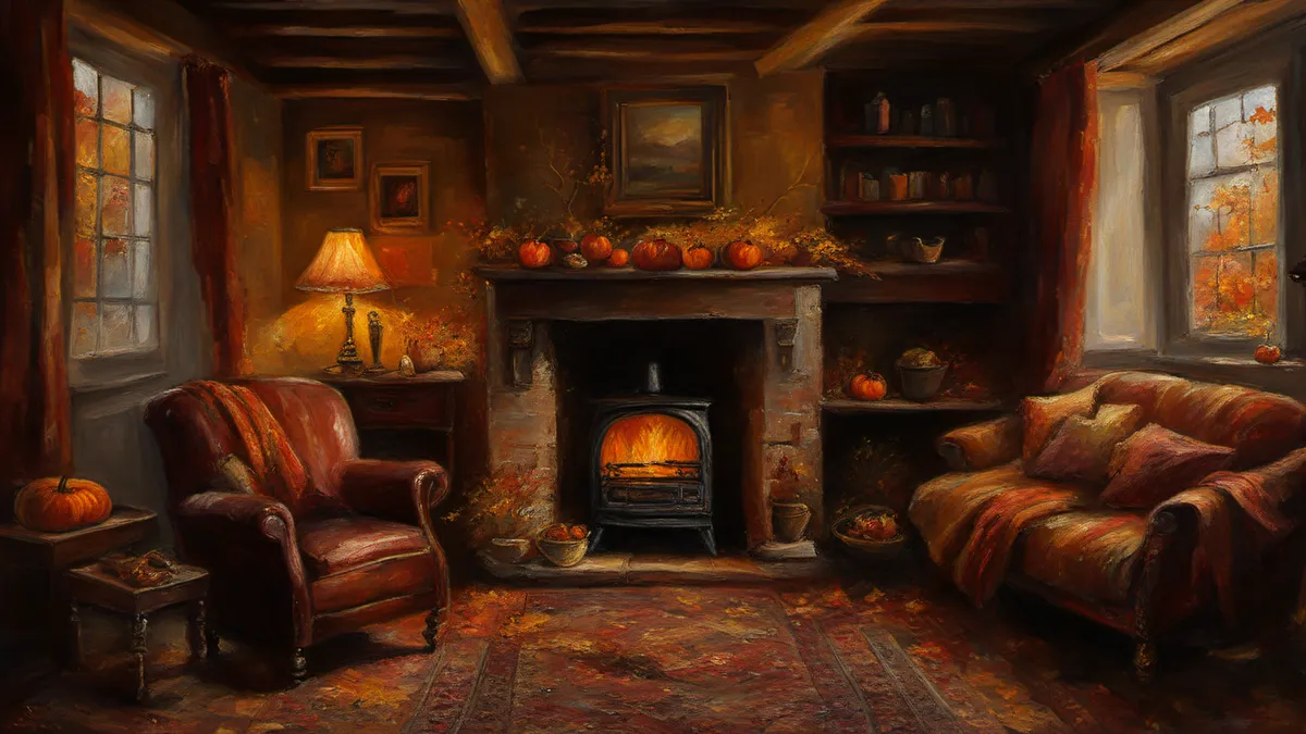 Cozy Autumn Fireplace