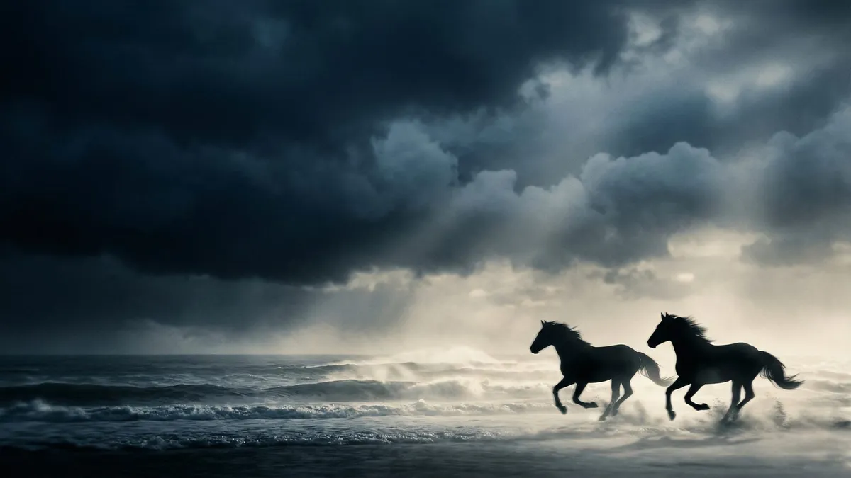 Galloping Horses shown on your frame