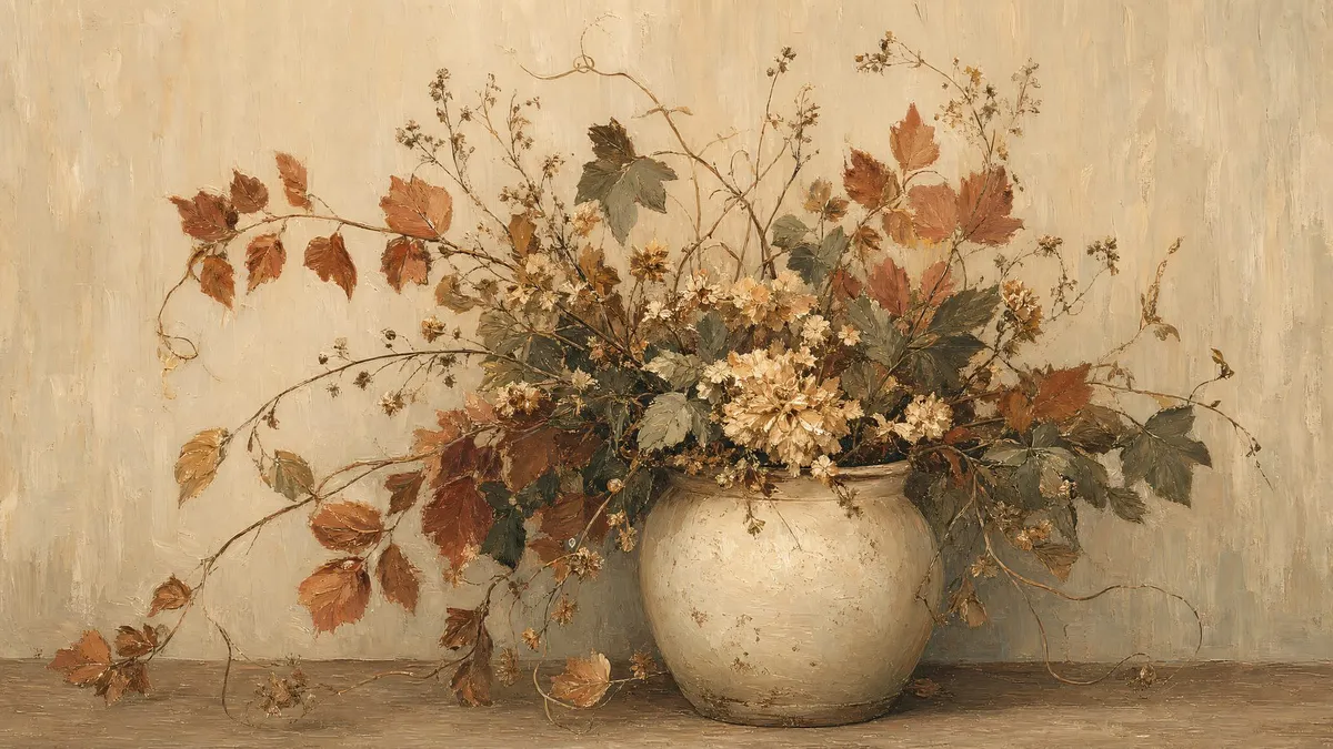 Dried Autumn Still Life shown on your frame
