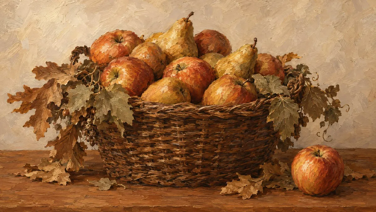 Autumn Fruit Basket shown on your frame