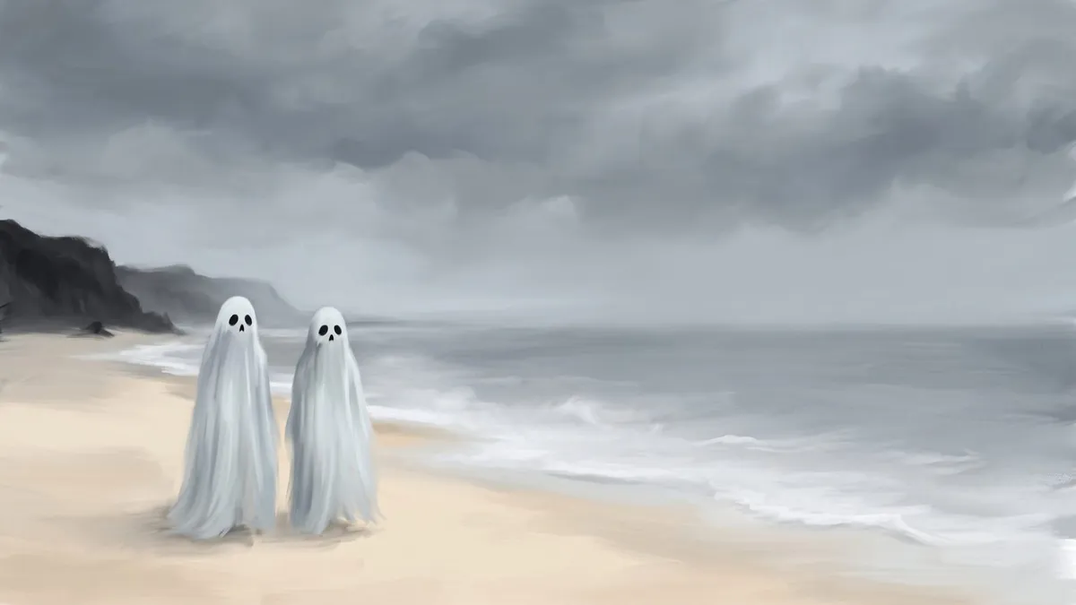 Spooky Ghost Beach Ocean shown on your frame