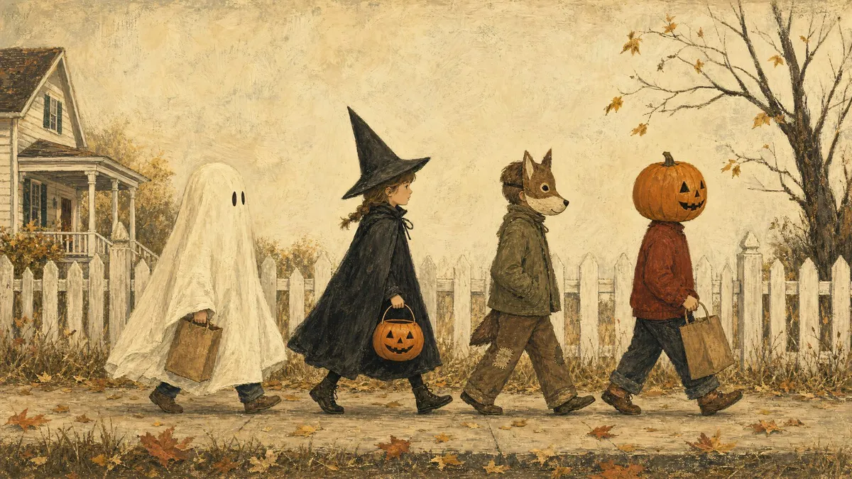 Vintage Halloween Costume Parade shown on your frame