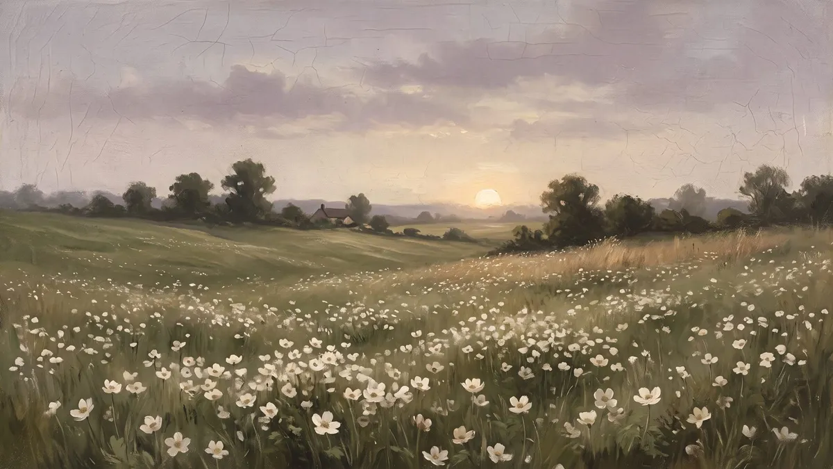 Dusk Wildflower Meadow shown on your frame