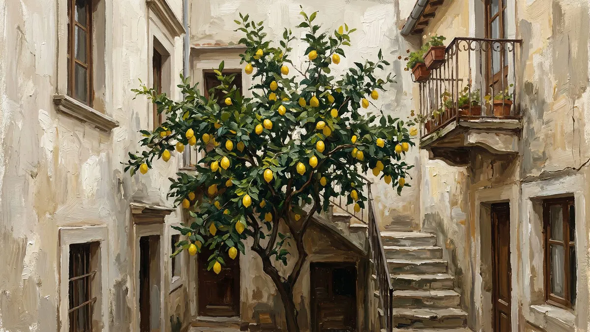 Mediterranean Lemon Tree shown on your frame