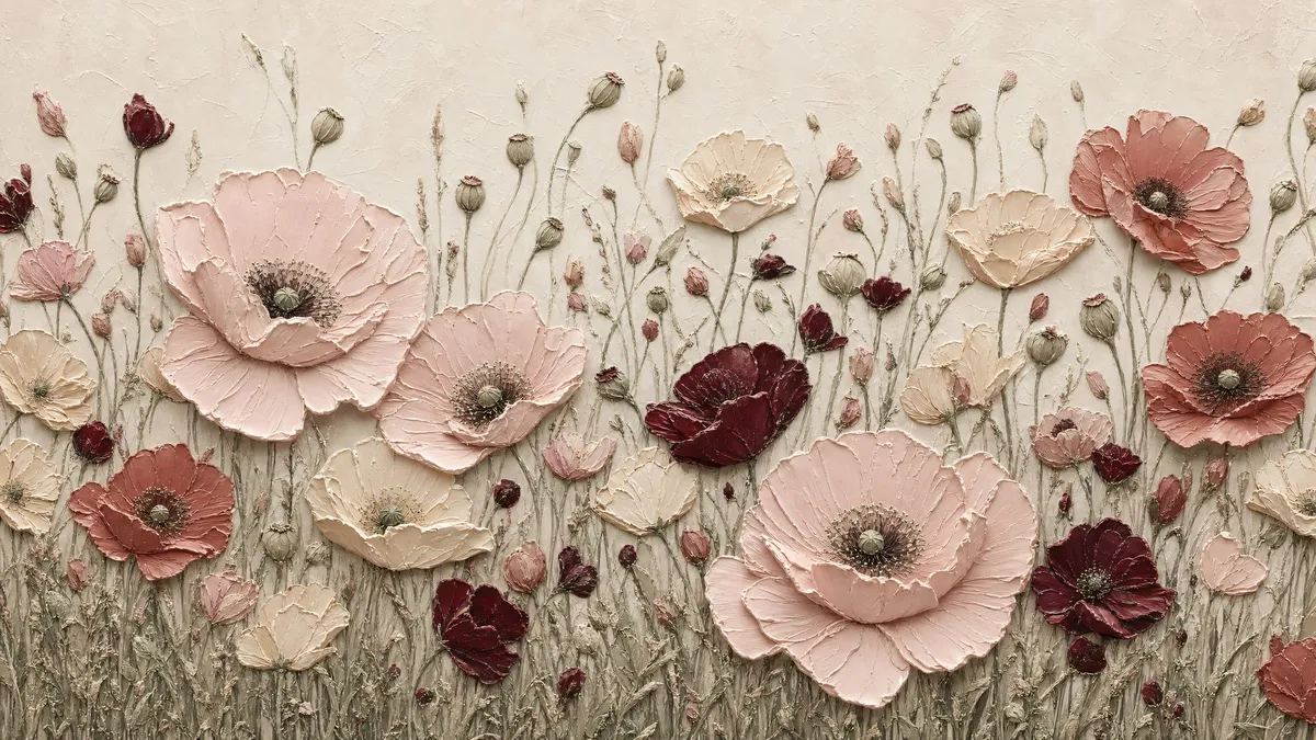 Blush Wildflower Meadow shown on your frame