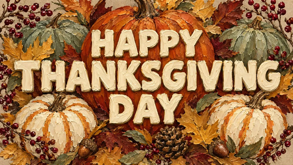 Thanksgiving Impasto Pumpkins shown on your frame