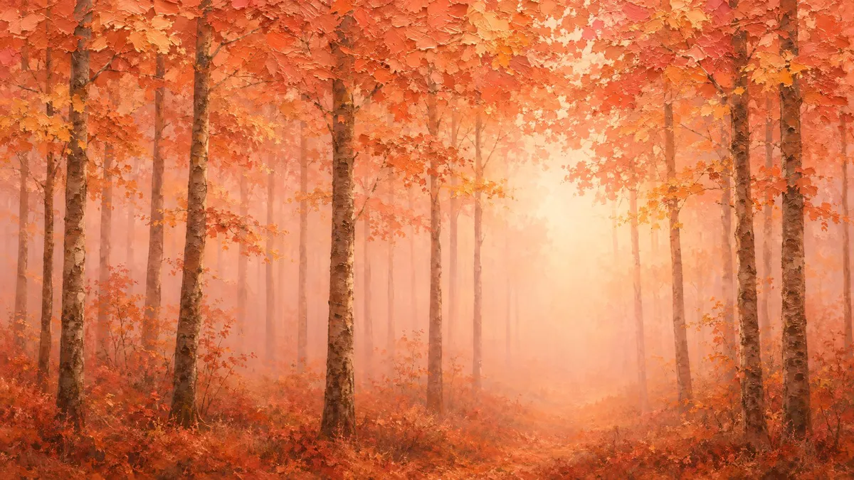 Coral Birch Grove Mist shown on your frame